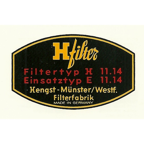 Oil Filter Decal, H-Filter