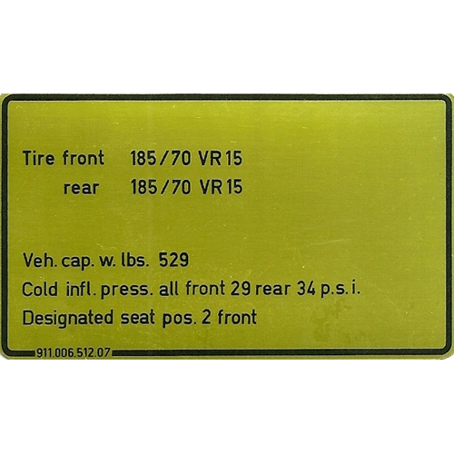 Tire Pressure Decal