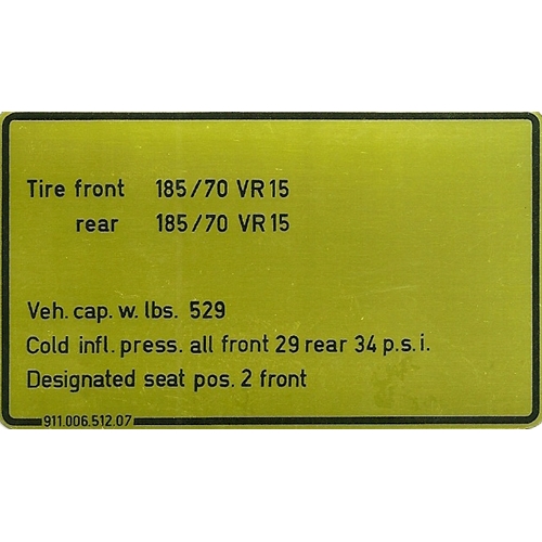 Tire Pressure Decal