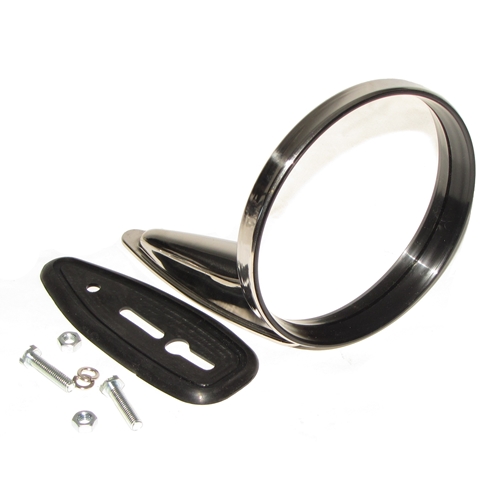 thumbnail interactive-video image 1 of DURANT Style Replica Mirror – Porsche 911, 912 65-67, 356 C 63-65 – Chrome – Germany 1 of 3