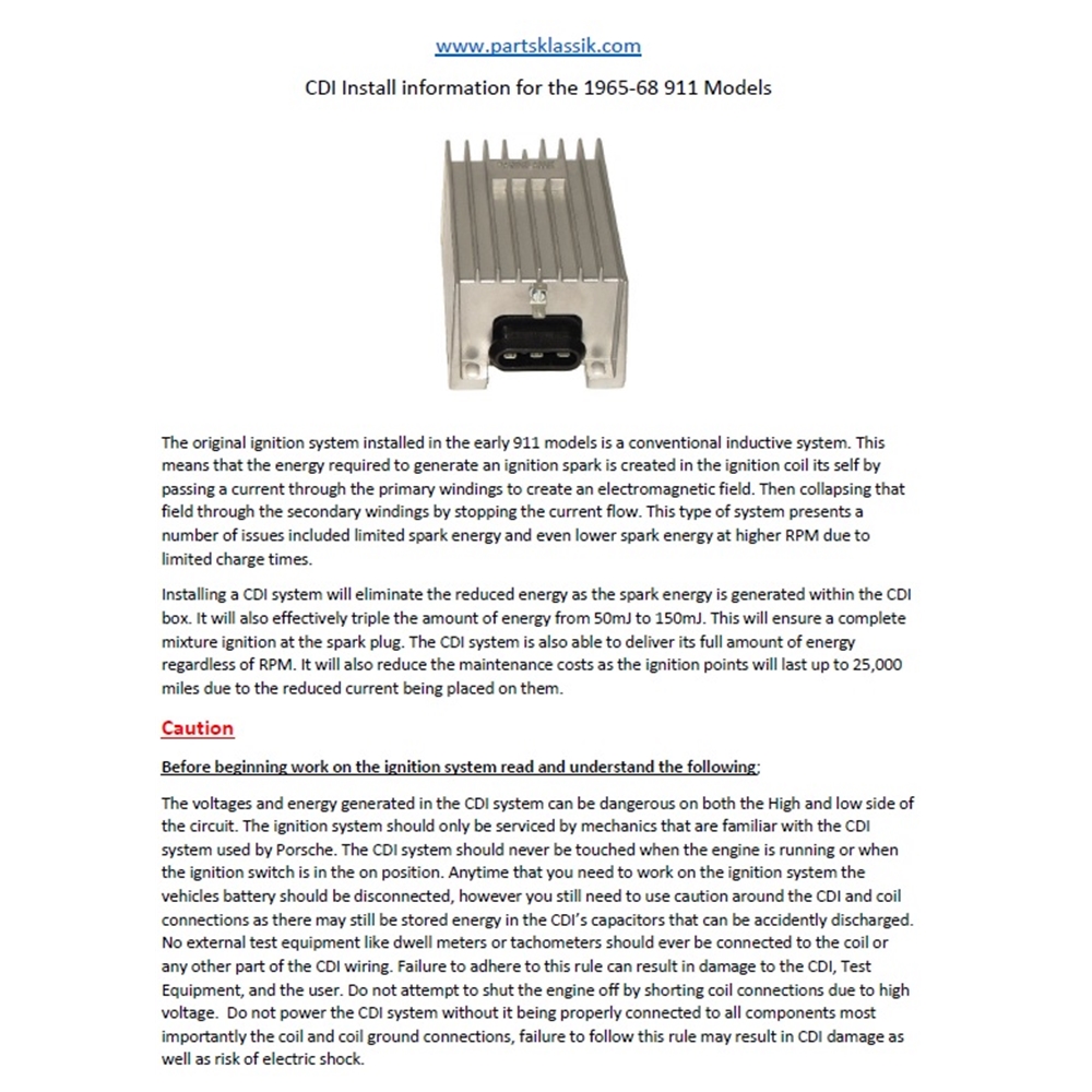 CDI Installation Guide, 1965-68 Models