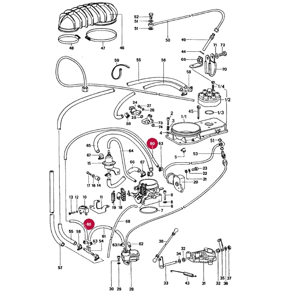 Fuel Line, Throttle Valve Return 