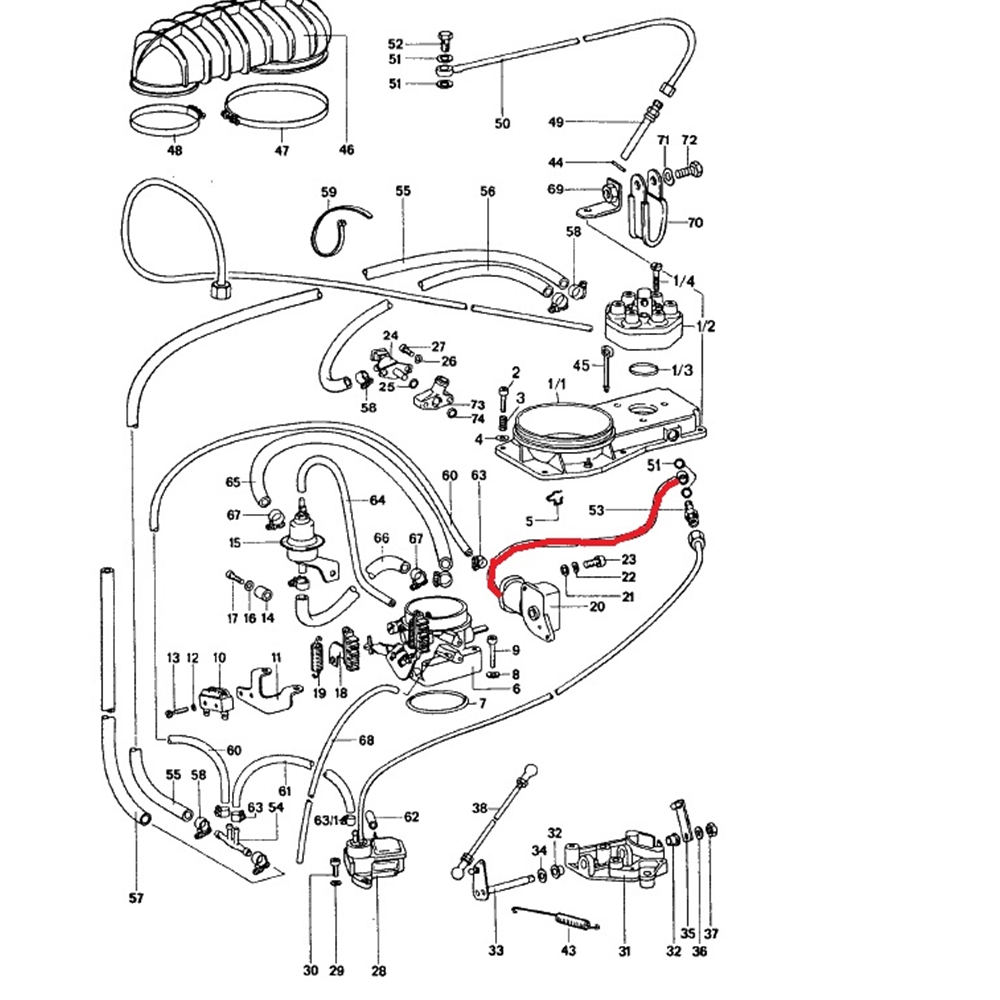 Fuel Line, Throttle Valve To Fuel Distributor