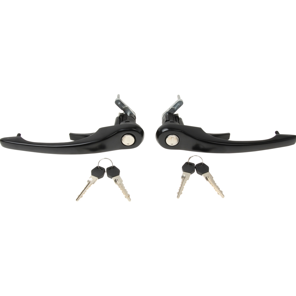 Door Handle Set, Black with Keys