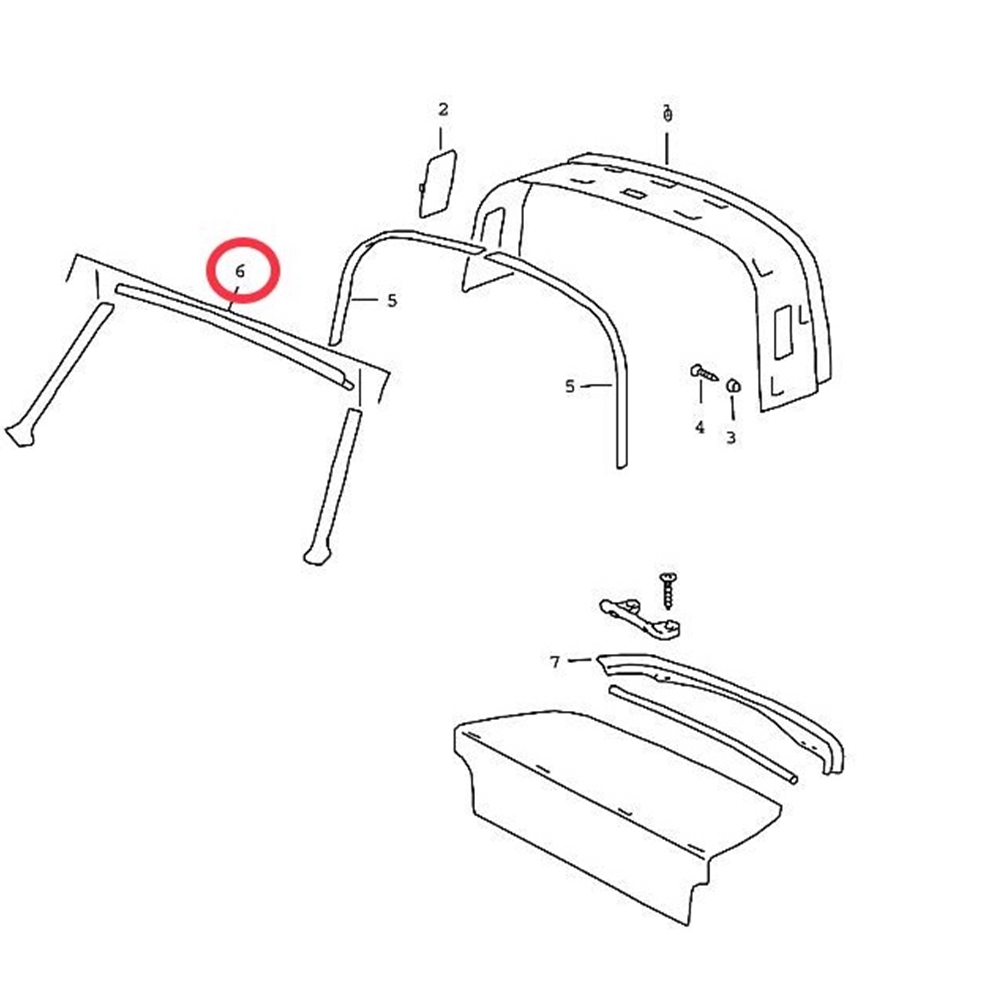 Lining Set for Targa® Windscreen Frame, Genuine