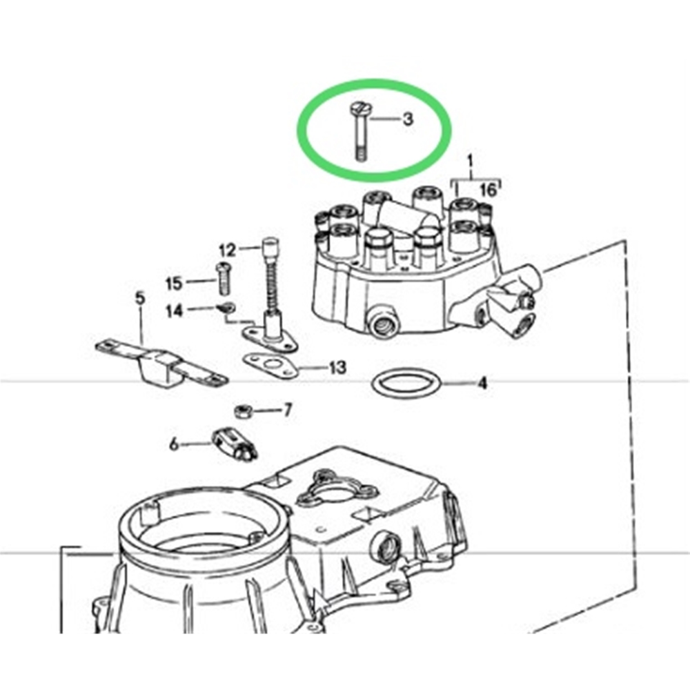 Fuel Distributor Hold Down Screw 3.2L