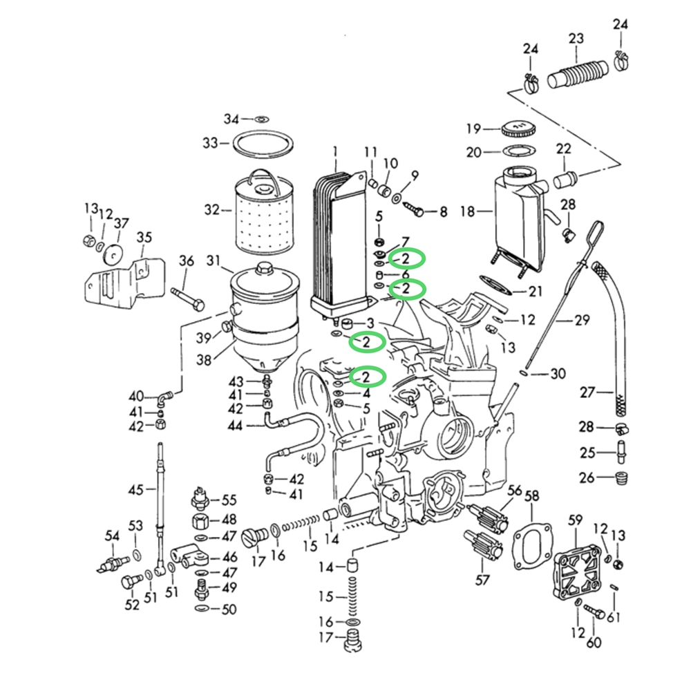 O-ring, Oil Cooler, for Late 912