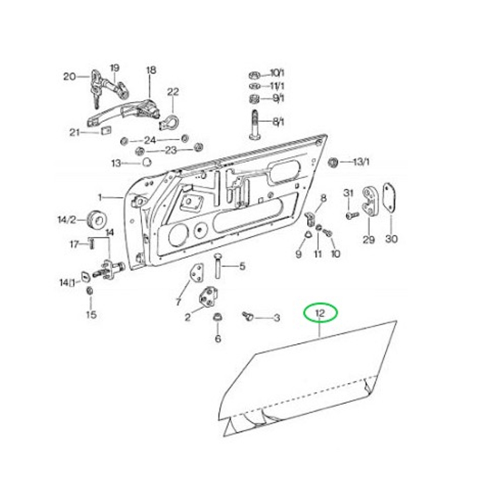 Door Panel Seal, Left