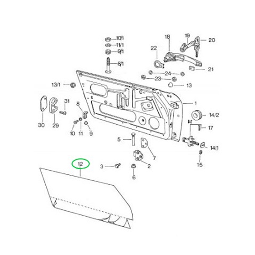 Door Panel Seal, Right