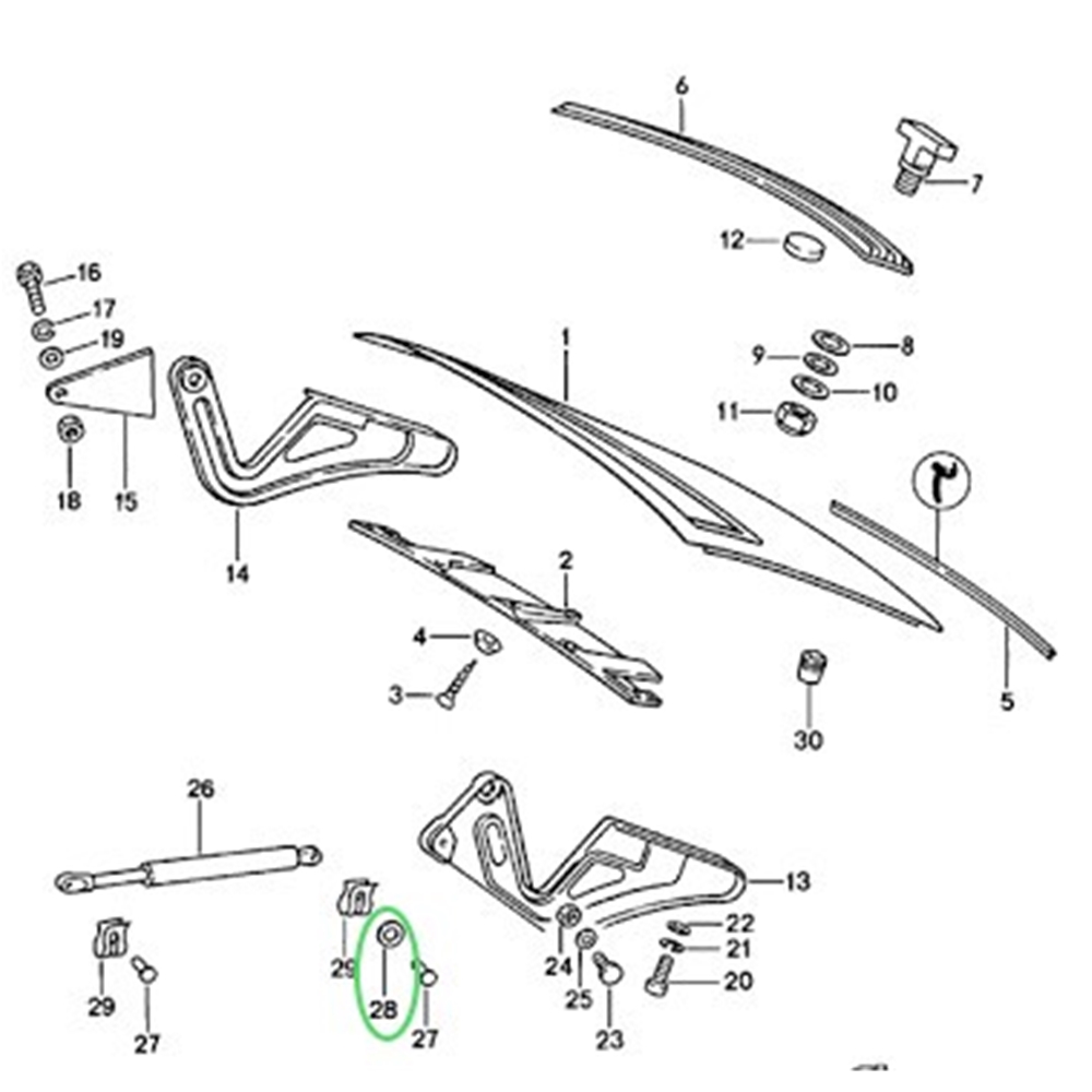 Rear Deck Lid Strut Spacer