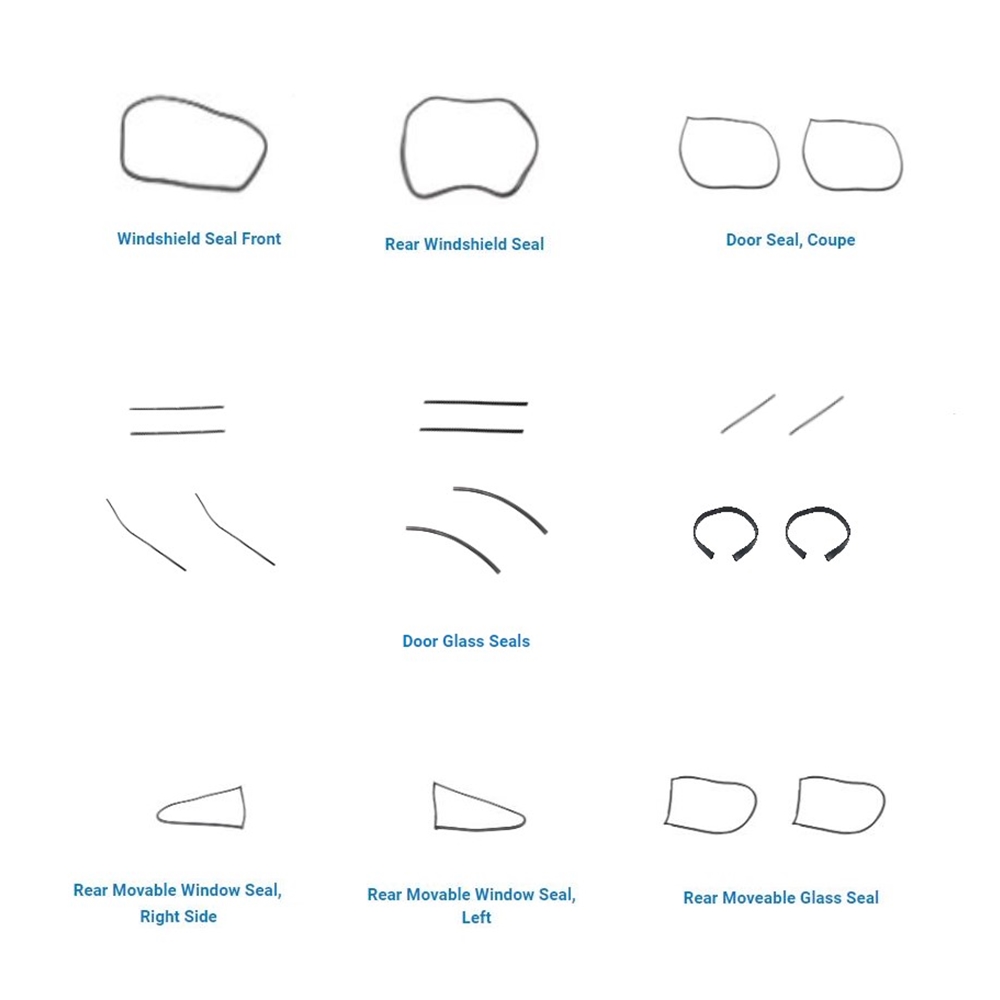  OEM Door and Window Seal Package, 1969-77 Coupe