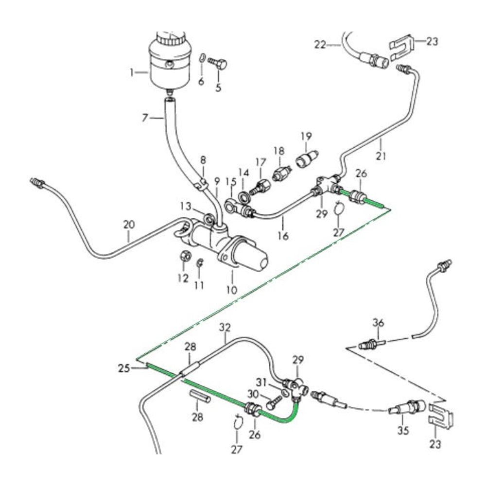 Brake Line, Center Tunnel Early