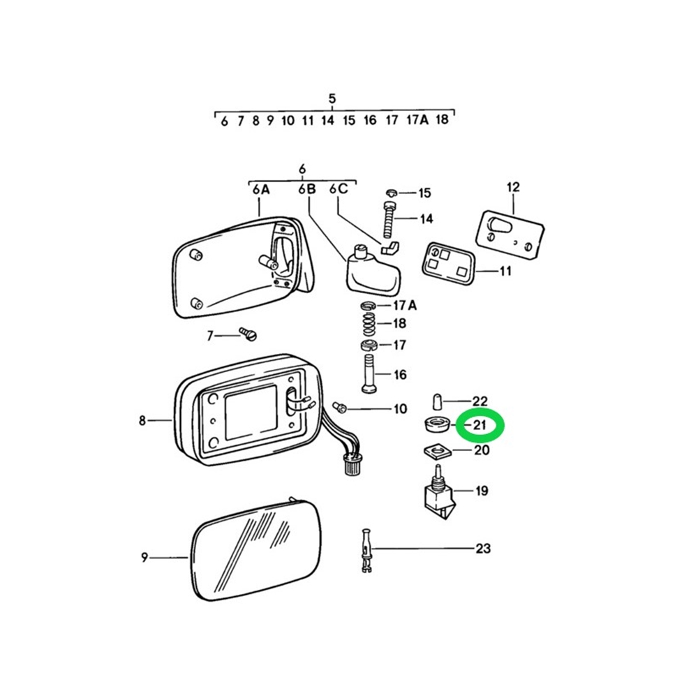 Side Mirror Round Nut