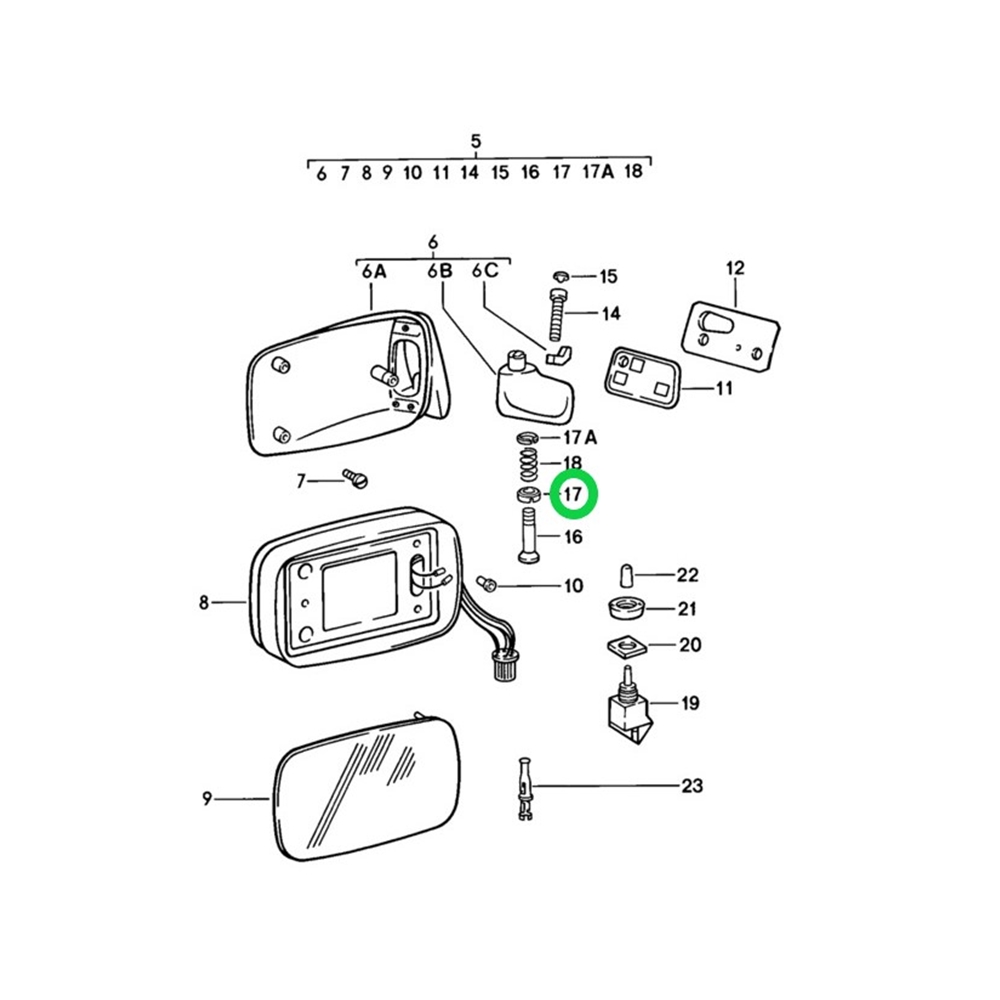 Side Mirror Adjusting Washer, Lower