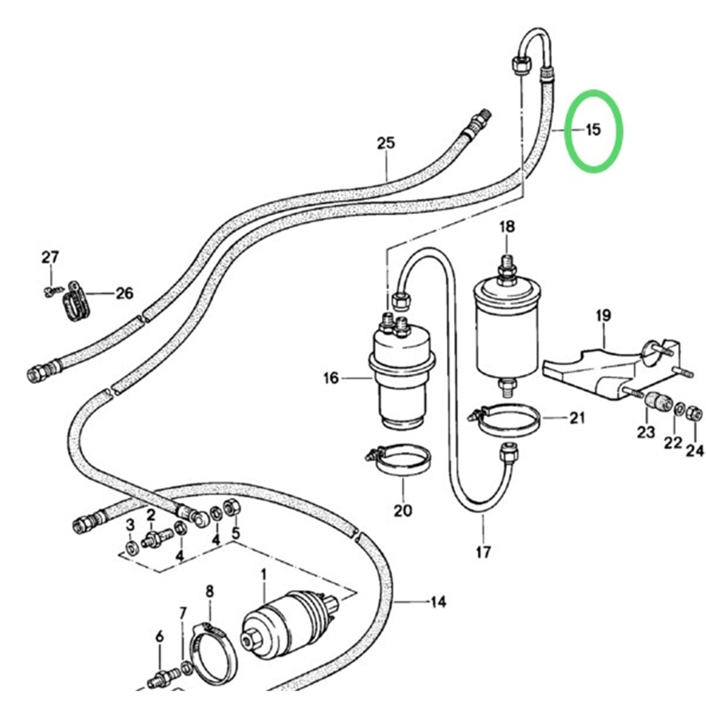 Fuel Hose, Rear Pump to Accumulator Inlet