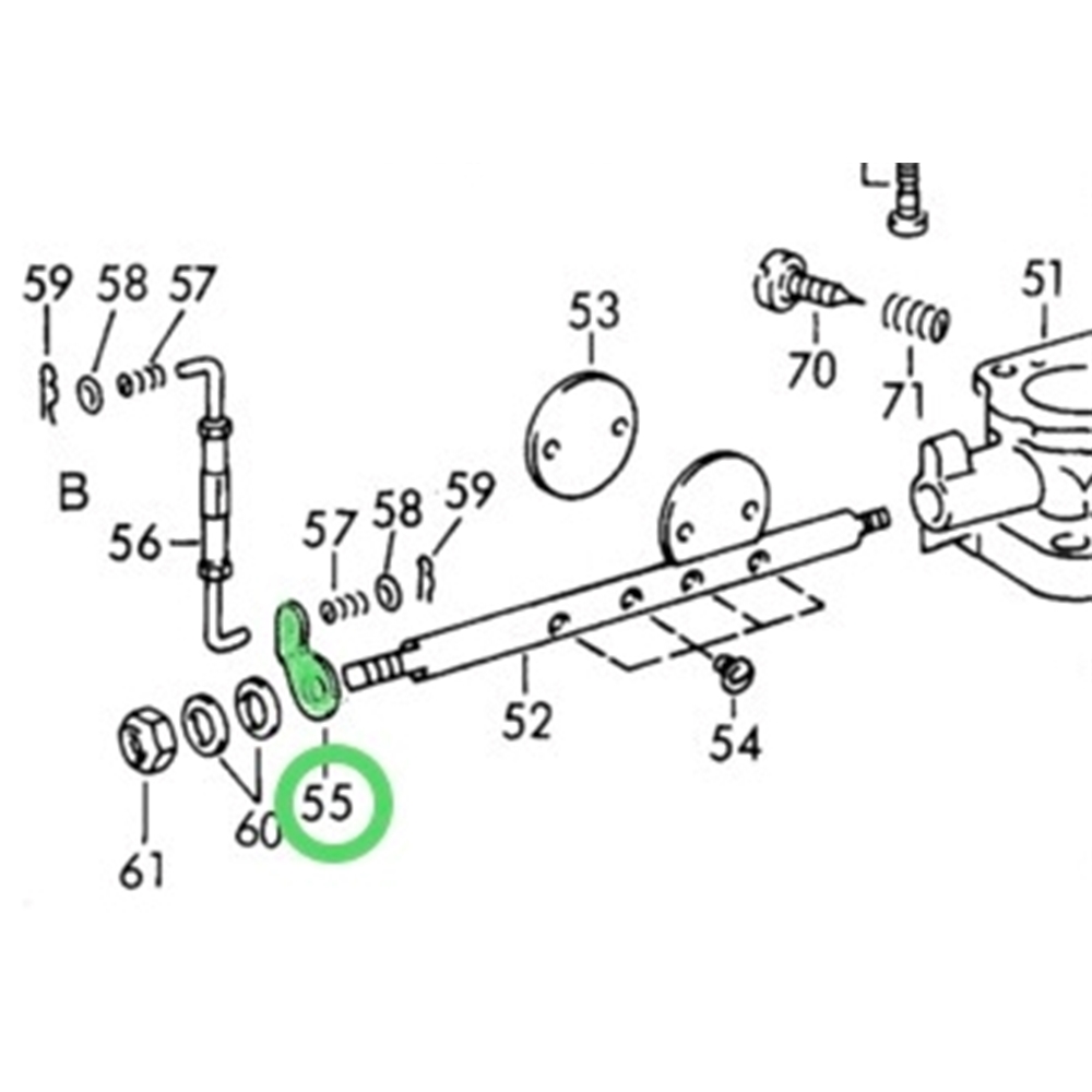 Throttle Shaft Lever, Zenith 32NDIX