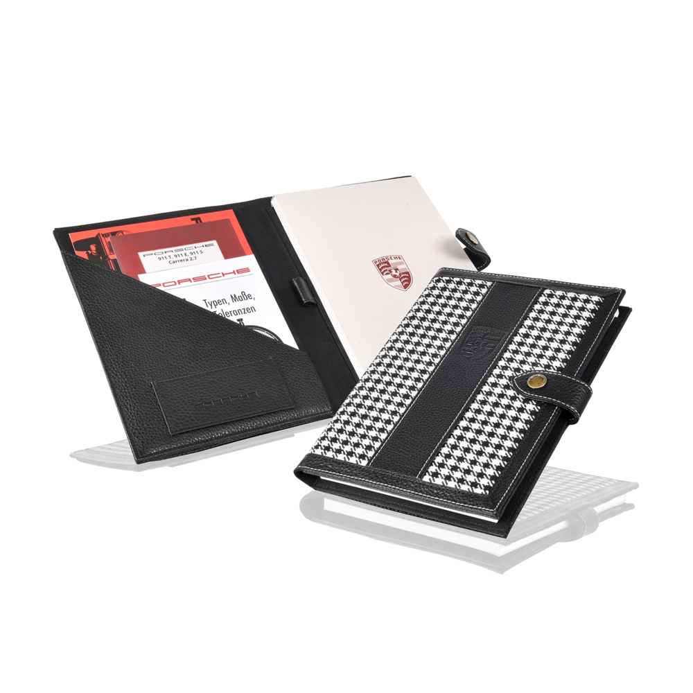 Leather and Houndstooth Document Folder
