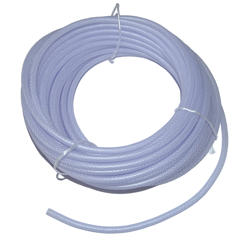 Washer Hose Clear with White Braid