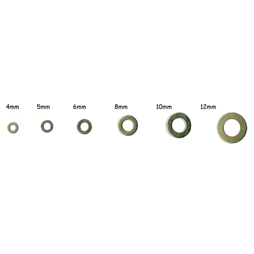 Washer, M10 Flat, Yellow Zinc Finish