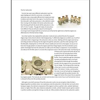 Porsche 911 Carburetor Article