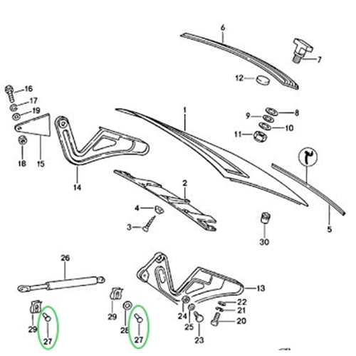 Rear Deck Lid Strut Pin