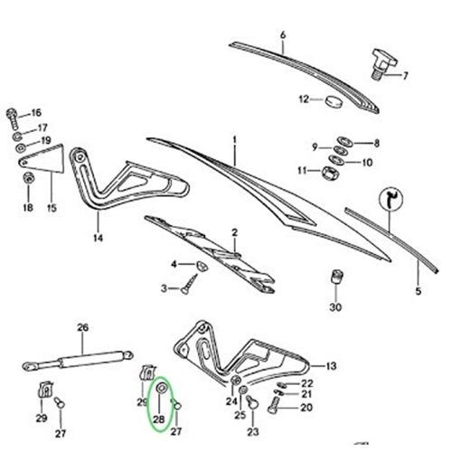 Rear Deck Lid Strut Spacer