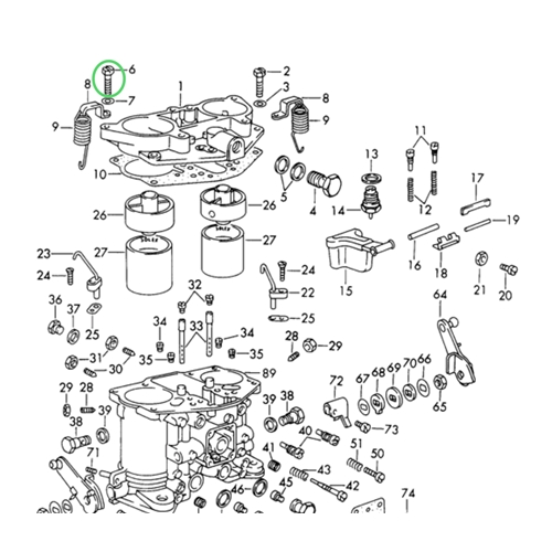 Spring Bracket Screw, Solex p40-II